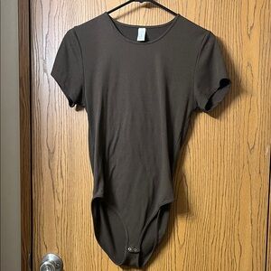 Just Be Brown Ribbed Bodysuit size L